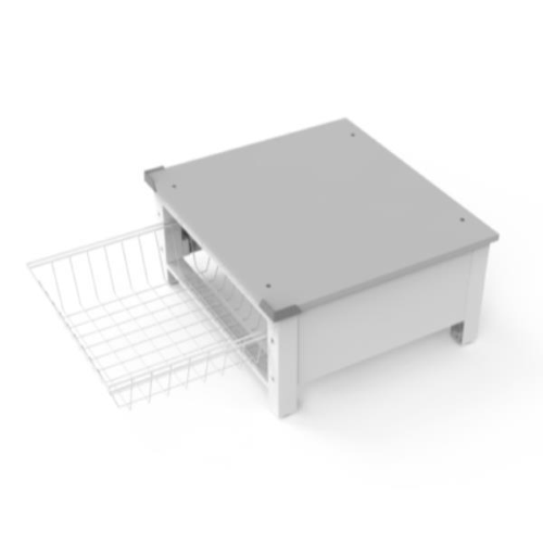 MELICONI BASE SPACE BASKET RIALZO IN TECNOPOLIMERO PER LAVATRICE O ASCIUGATRICE IN TECNOPOLIMERO CON CESTELLO ESTRAIBILE BIANCO